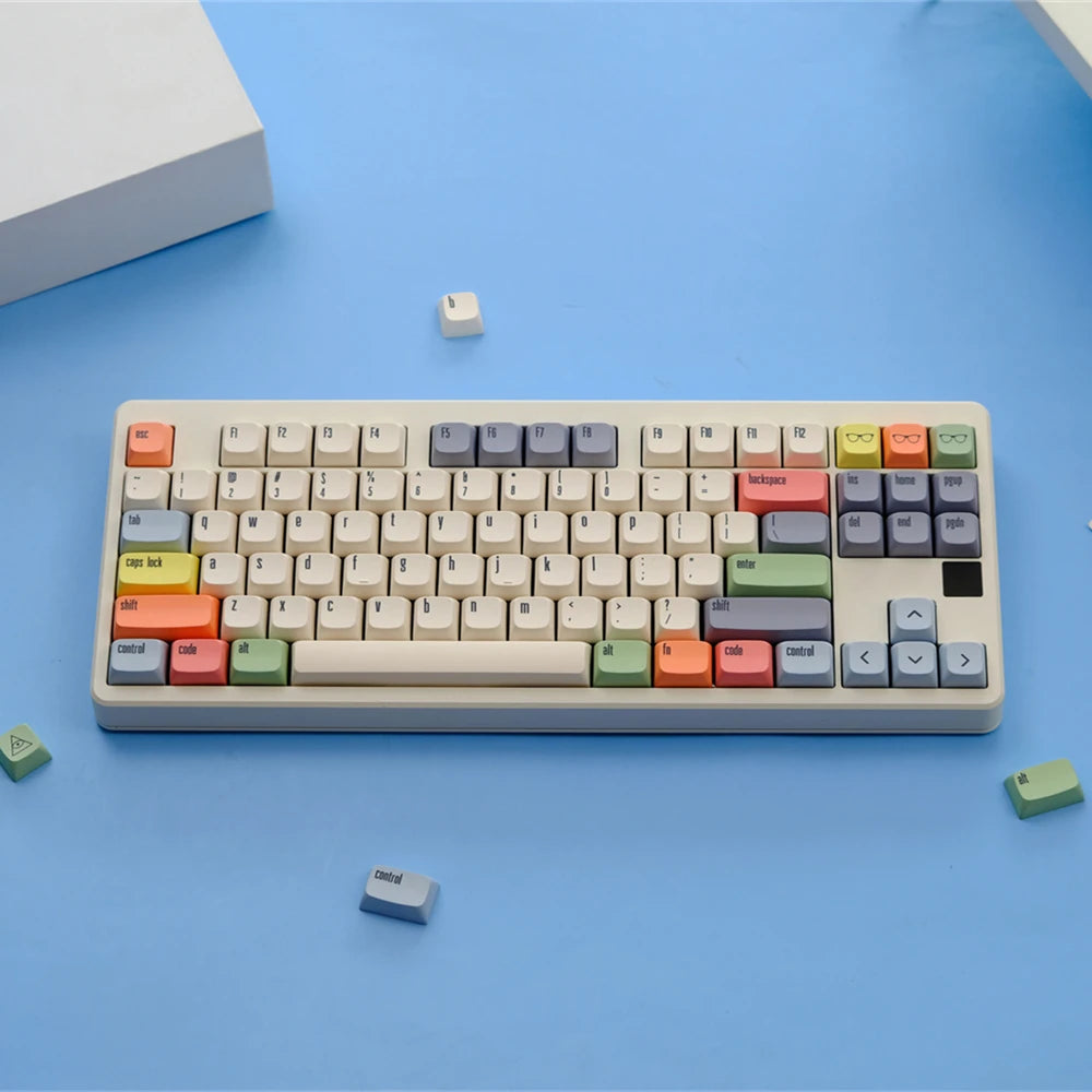 GMK Canvas Tastenkappen Dye Sub Keycap XDA PBT für mechanische Tastatur Gaming 75 % Farbe Tastenkappen Wooting Minimalismus Retro Custom DIY