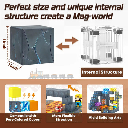 Magnetische Bausteine Mine World Cube Magnet World Set für Kid Age DIY Modell Kinder Stem Bestes Montessori Sinnesspielzeug