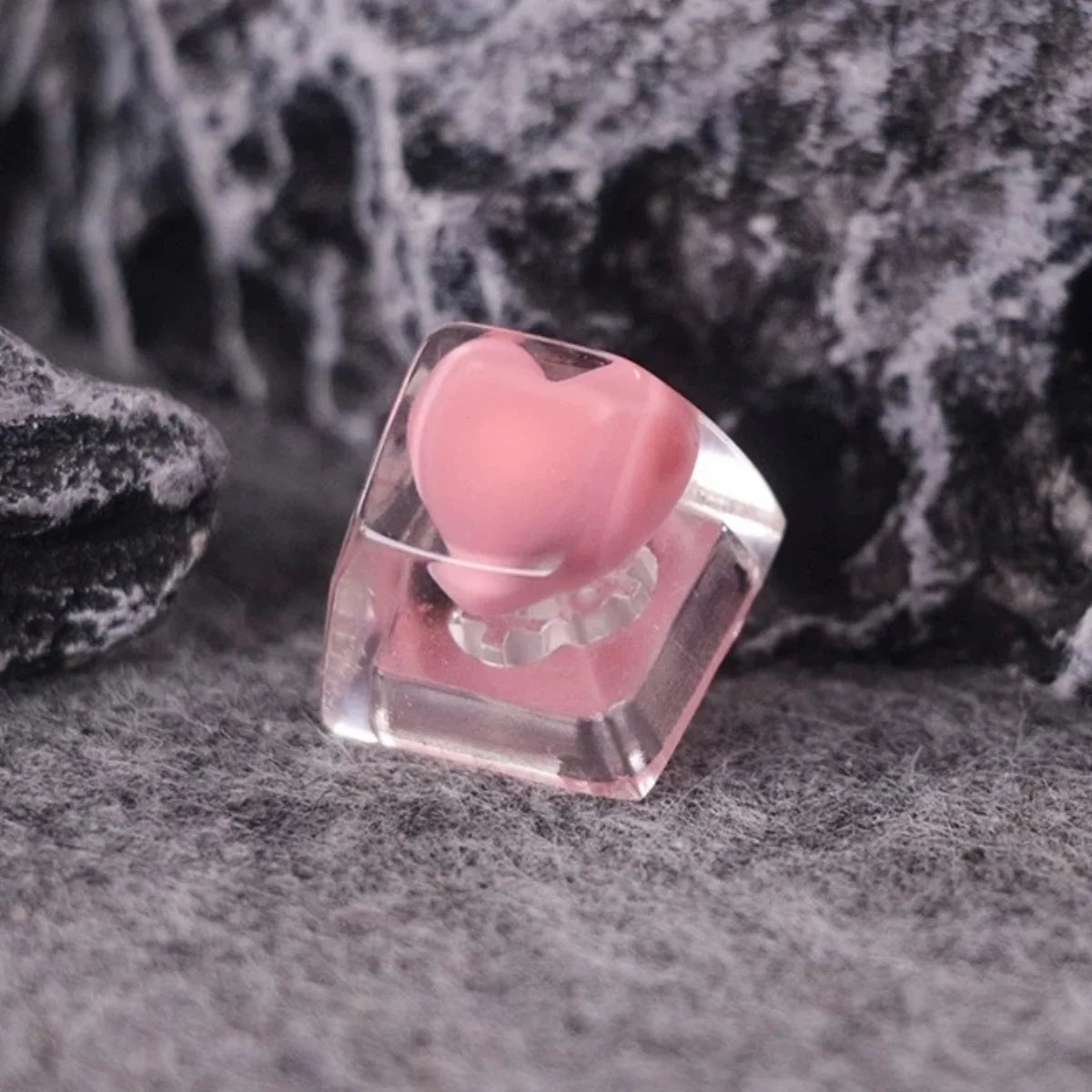 Niedliche Liebesherz-Tastenkappen aus Kunstharz für Cherry MX Switch mechanische Gaming-Tastatur, handgefertigte Neuheit, manuelle Tastenkappe