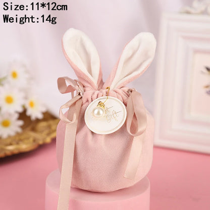 Ostern Karotte Kaninchen Taschen Niedlicher Hase Geschenkverpackung Samt Valentinstag Schokolade Süßigkeiten Taschen Hochzeit Party Schmuck Organizer