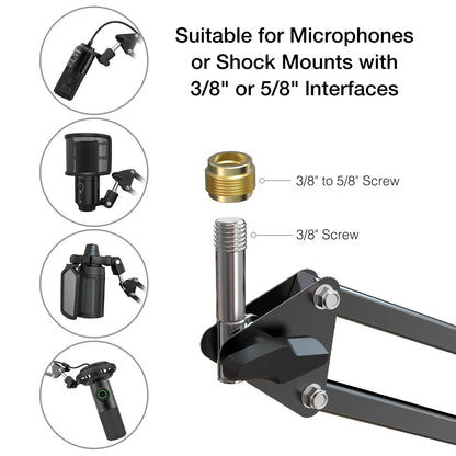 FIFINE Mikrofonarm-Boom, verstellbarer Aufhängungsboom mit robuster Klemme, Scheren-Mikrofonständer für Aufnahmen, Spiele, K688 K658-CS1