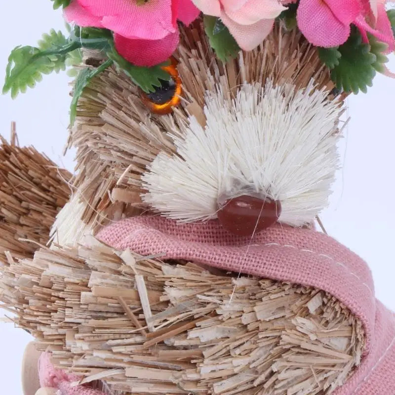 Ostern Stroh Kaninchen Ornament für kreative künstliche Hase für mit Blumenkranz Schürze stehende Figur Urlaub Party