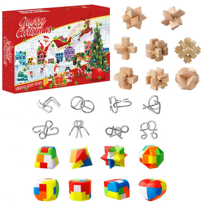 Weihnachten Adventskalender Geschenkbox DIY Weihnachtszug Jesus Ziegel Spielzeug 24 Tage Countdown Kalender Box Überraschung Weihnachtsgeschenk