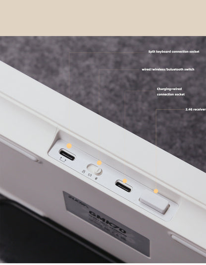 GMK70 Split-Typ, maßgeschneidertes mechanisches Gaming-Tastatur-Kit, Hot-Swap-fähige Dichtung, kundenspezifische ergonomische Tastatur, unterstützt QMK/VIA