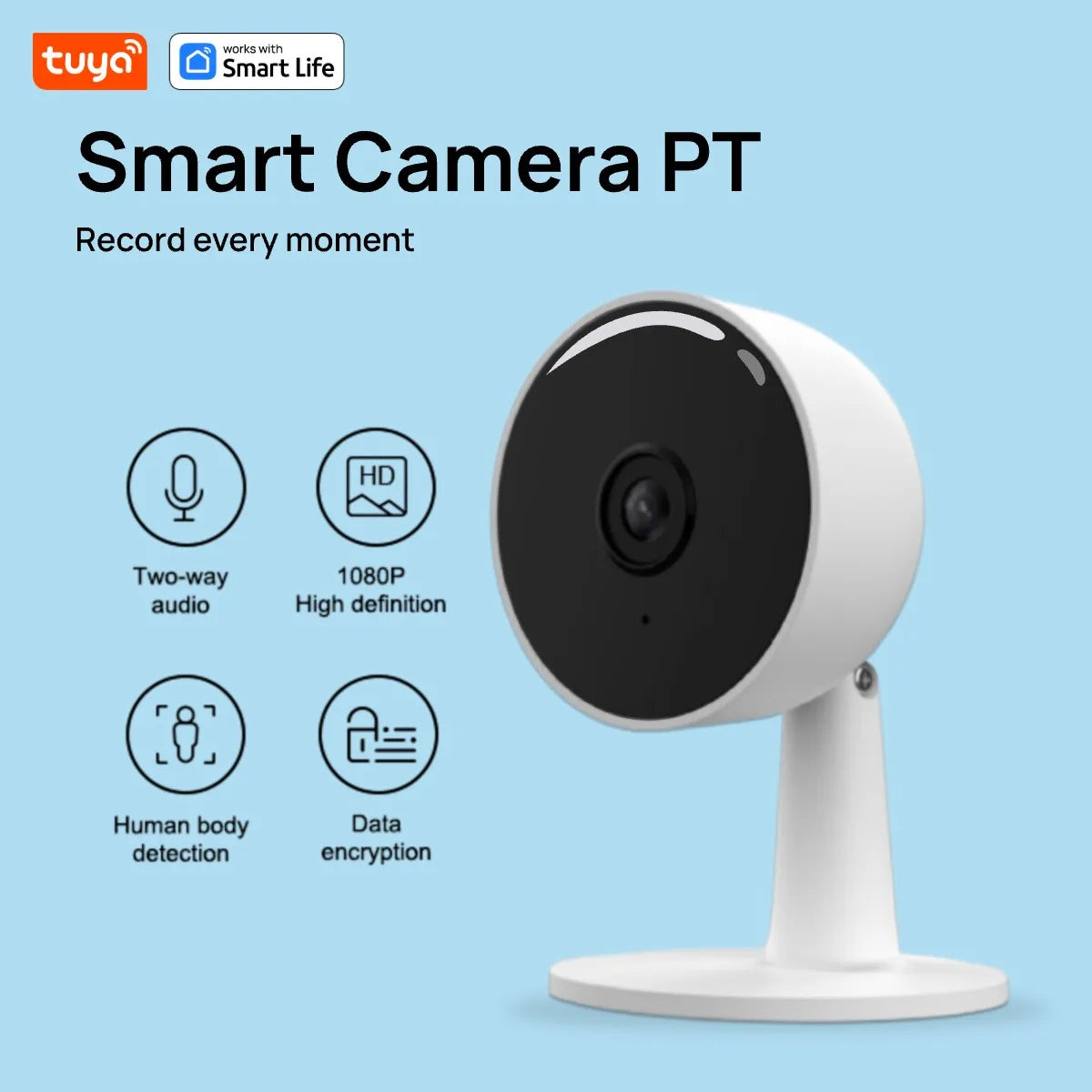 Tuya Smart 3MP HD Indoor-Überwachungskamera für Babys/ältere/Haustiere/Kinder, mit Echtzeit-APP-Alarm, 2-Wege-Audio, Erkennung menschlicher Körper - NVTS Solutions