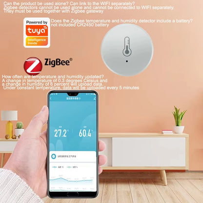 Tuya Zigbee Temperatur Und Feuchtigkeit Sensor Sprachsteuerung Intelligente Hause Hygrometer Echtzeit Überwachung Stimme Alexa - NVTS Solutions