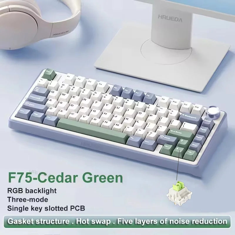 Aula f75 2,4g drahtlose/Bluetooth/kabel gebundene Gaming mechanische Tastatur RGB angepasst Layout OEM Profil Dichtung struktur