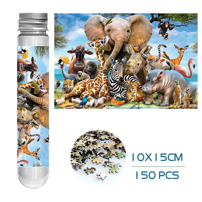 MaxRenard Puzzle Mini Teile 150 Stück Reagenzglas Lernspielzeug Familienspiel Tragbares Freizeitspielzeug