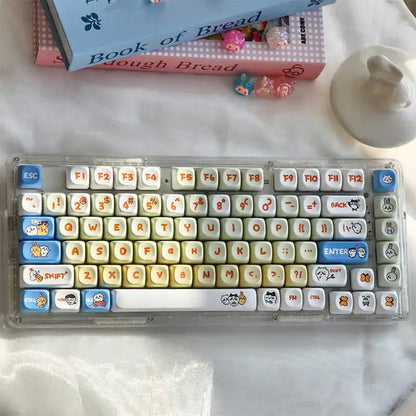 144 Tasten/Set Kohachi Tastenkappen MOA-Profil GMK PBT Niedliche Anime-Tastenkappen für mechanische Tastatur, Farbsublimation, Gaming-Tastenkappe