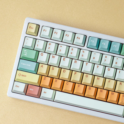 PBT Cherry Keycaps Candy House Deutsch Spanisch Französisch Koreanisch Russisch Keycap Dye Sub für mechanische Tastatur Gaming RS6 V75X