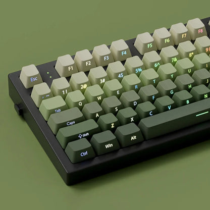 135-Tasten-Tastenkappen mit Kirschprofil, grüne Traube, seitlicher Druck, durchscheinende Tastenkappen, Double Shot PBT-Tastenkappe für MX Switch Gaming-Tastatur