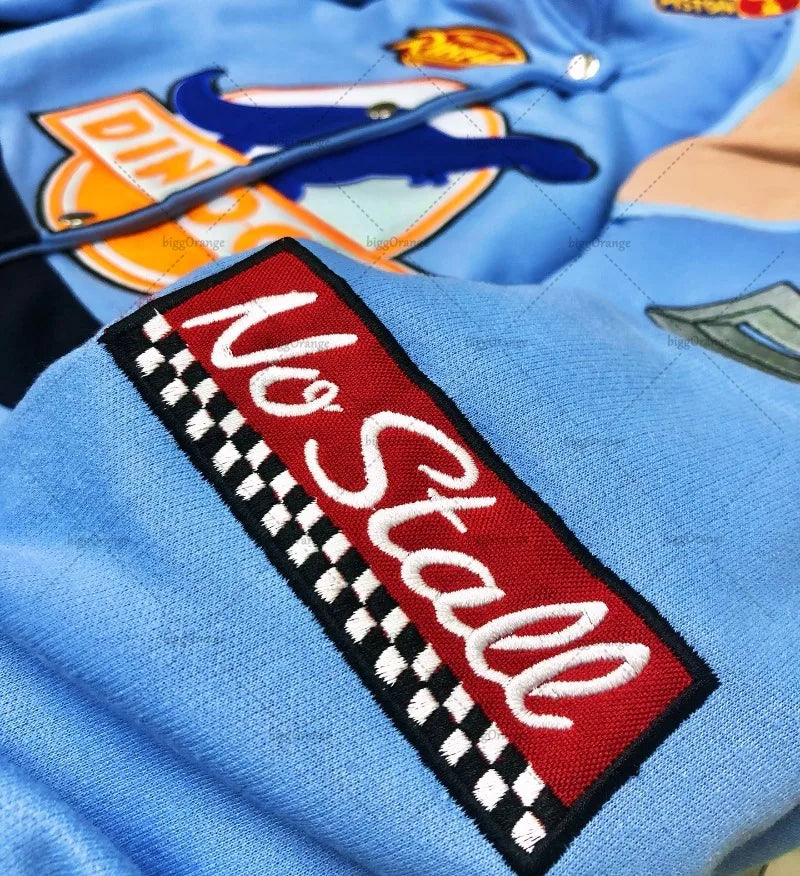 Harajuku Dinosaurier Jacke – Oversize Streetwear mit hochwertiger Stickerei & Baseball-Design - NVTS Solutions