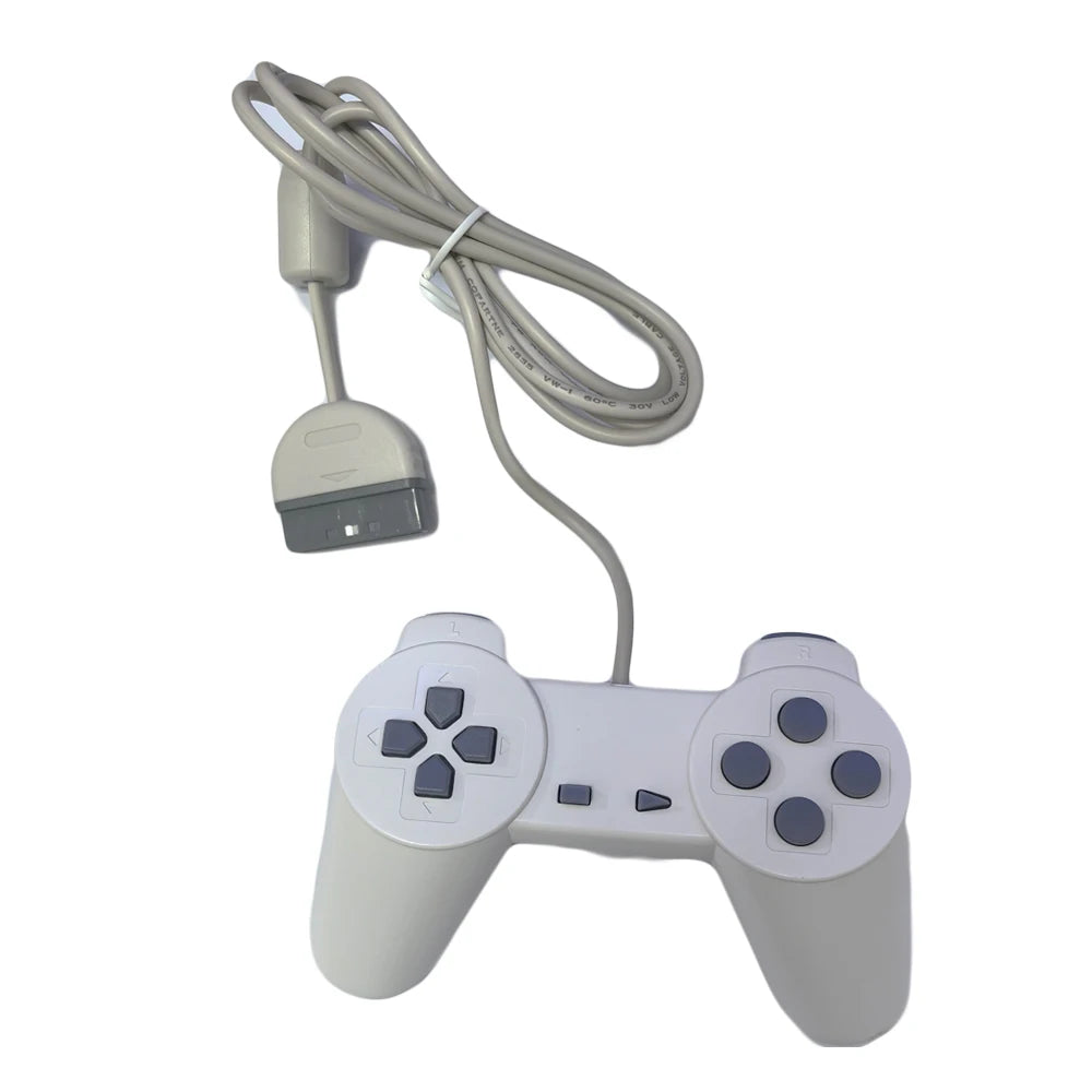 Klassischer Gamecontroller für PS1 für PlayStation1 Gamecontroller, kabelgebundenes Gamepad, weiße Farbe
