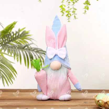 Osterhase Ei Karotte Babypuppe ohne Gesicht rosa Ohrfigur Desktop-Dekoration Dekorationen süße Urlaubsgeschenke Unisex