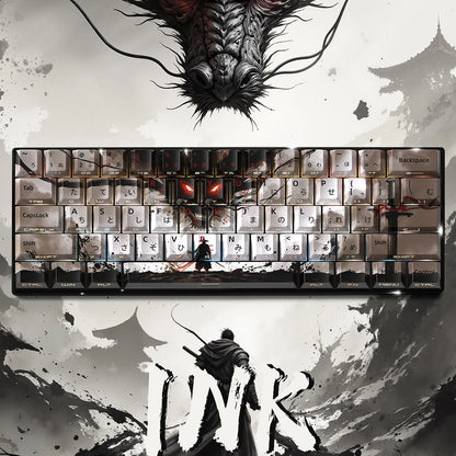 129 Tasten Swordsman 5-seitig Dye Sub PBT Tastenkappe Cherry Profile Side Gedruckt Shine Through Tastenkappen für MX Switches Gaming-Tastatur