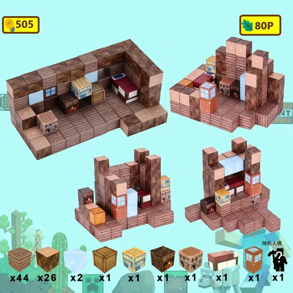 Magnetische Bausteine Mine World Cube Magnet World Set für Kid Age DIY Modell Kinder Stem Bestes Montessori Sinnesspielzeug