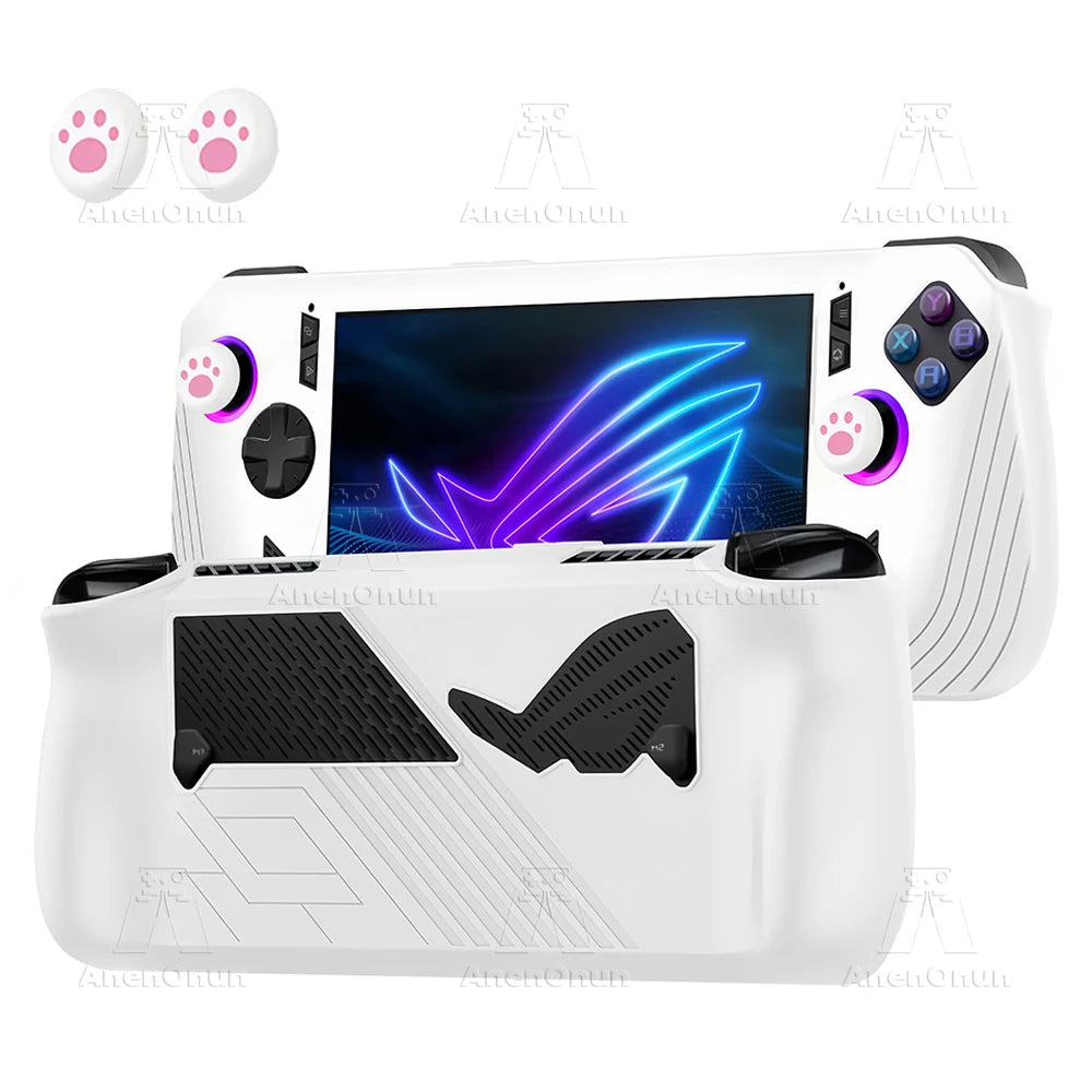 ROG Ally X Silikonhülle, Rundumschutz, stoßfest, kratzfest, rutschfest, vollständige Abdeckung, langlebige Softshell mit 2 Daumengriffen