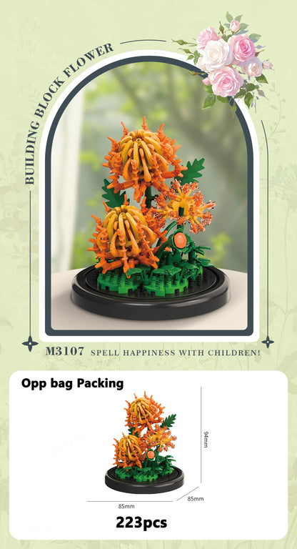 Klemmbaustein Blumen