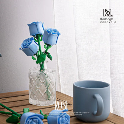 Valentinstag Rose Bausteine unsterblicher Blumenstrauß Puzzle Puzzleteile Spielzeug Spielzeug Geschenk Dekorationen