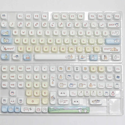 144 Tasten/Set Kohachi Tastenkappen MOA-Profil GMK PBT Niedliche Anime-Tastenkappen für mechanische Tastatur, Farbsublimation, Gaming-Tastenkappe