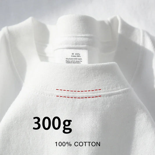 300 g Premium Baumwoll T-Shirt – Schweres Unisex Basic mit Rundhals, atmungsaktiv & formstabil - NVTS Solutions