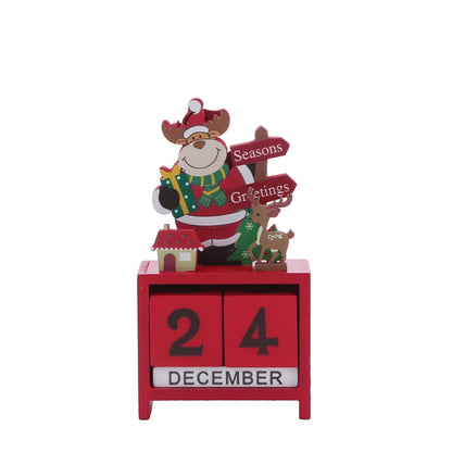 Weihnachten Countdown Kalender Santa Claus Elch Schneemann Holz Kalender Weihnachten Ornamente Hause Desktop Dekoration Neue Jahr Geschenke