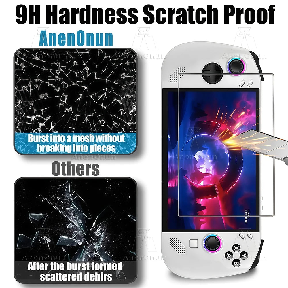 Legion Go S Displayschutzfolie, Härtegrad 9H, bruchsicher, kratzfest, Fingerabdruck, 2,5D Arc Edge HD, blasenfreies gehärtetes Glas