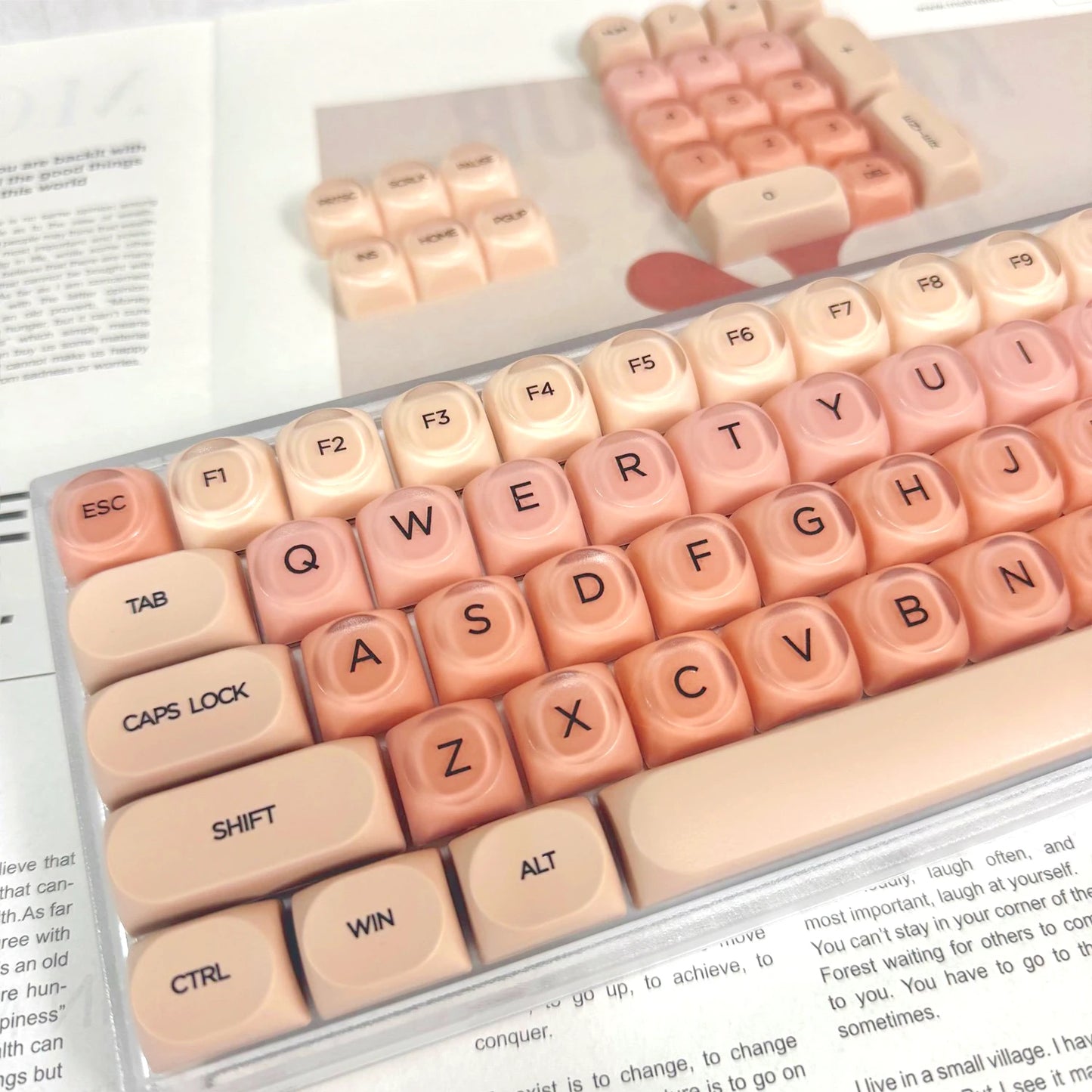 Crystal Foundation Tastenkappen Tastatur HOA Profil Tastenkappen Benutzerdefinierte mechanische Gaming-Tastatur Tastenkappen-Set für Büro-Tastenkappe PBT