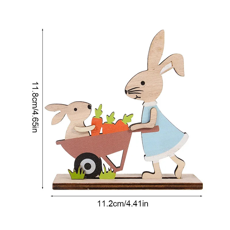 Ostern-Kaninchen-Ornament aus Holz, niedlicher stehender Hase für Frühling, Ostern, Zuhause, Tischdekoration, Party, DIY, Basteln, Kinder, Gastgeschenke, Geschenk 2025,