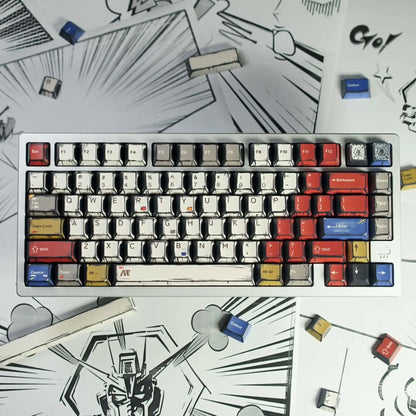 Comic Mixed Lights Dye Sublimation PBT Tastenkappe Russisch/Koreanisch/Deutsch/Englisch Tastenkappen Kirschprofil für MX Switch Gaming Keybaord