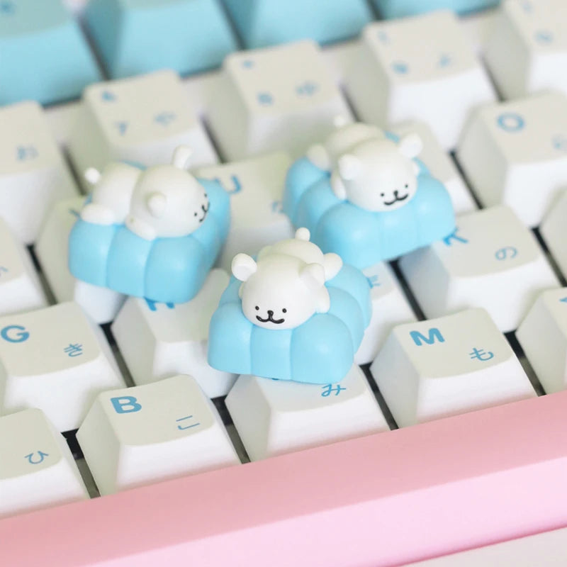 Malteser Hund Tastenkappe aus Kunstharz, niedlich, 3D-handgefertigt, personalisierbar, Kawaii-Handwerker-Tastenkappe für mechanische Tastatur, Gaming-Zubehör