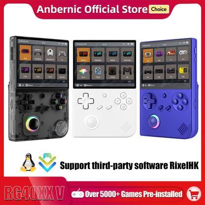 ANBERNIC RG 40XXV 64-Bit-Linux-Retro-Handheld-Spielekonsole 4,0-Zoll-IPS-Bildschirm unterstützt 5G WiFi Bluetooth HD-Out RG40XXV mit APP