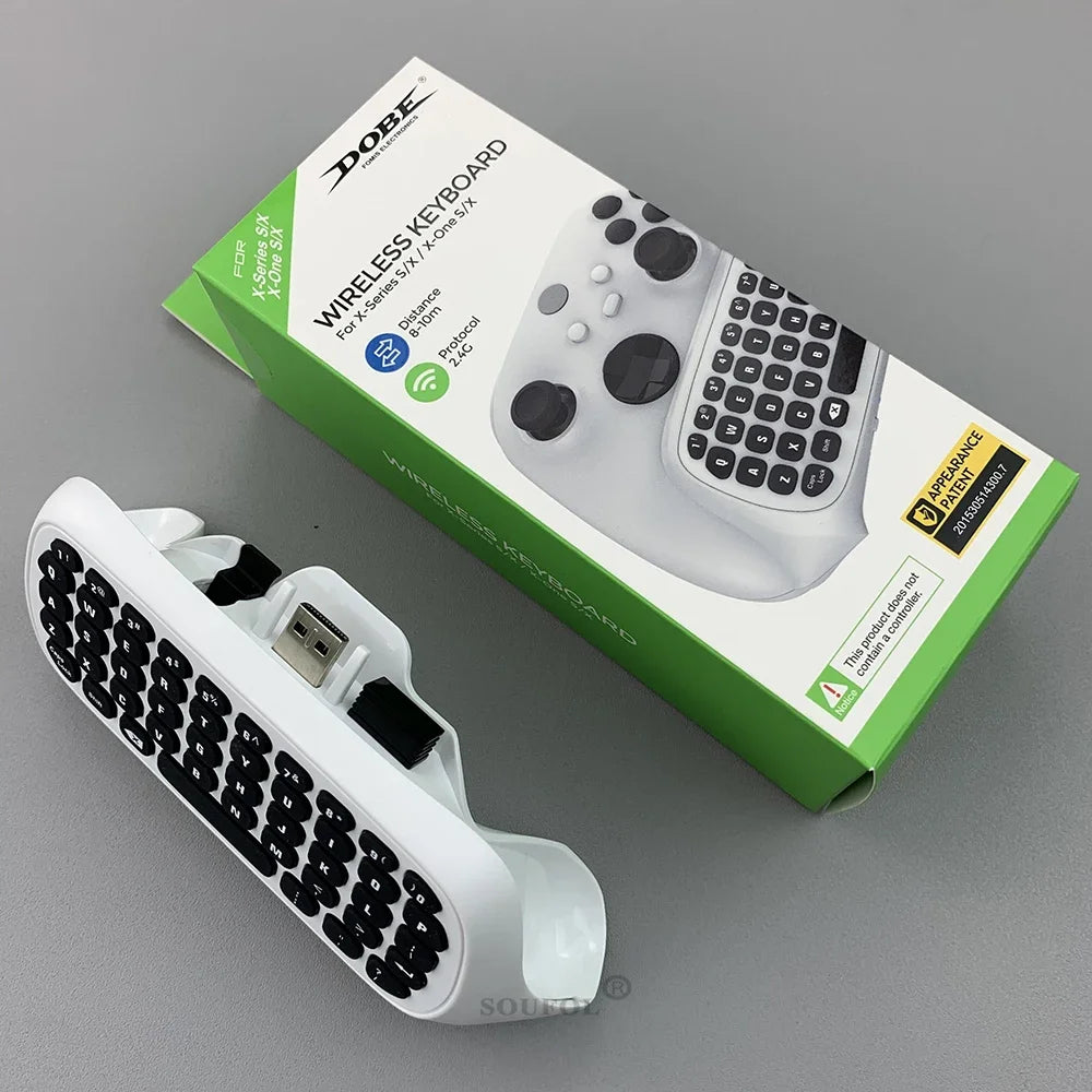 Drahtlose 2,4 GHz Mini-Controller-Tastatur, Gaming-Chatpad mit Audio-/Headset-Buchse für Xbox Series X/S Controller-Zubehör