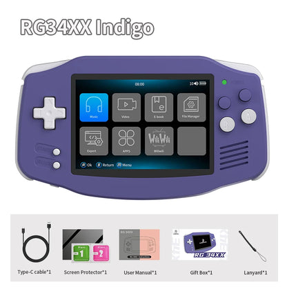 ANBERNIC RG34XX Retro-Handheld-Spielekonsole, 3,4-Zoll-IPS, Linux, 64-Bit, 3500 mAh, Video-Gaming-Player, unterstützt das Streaming von WLAN und Bluetooth