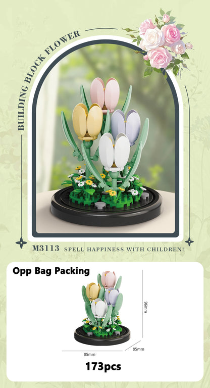 Klemmbaustein Blumen