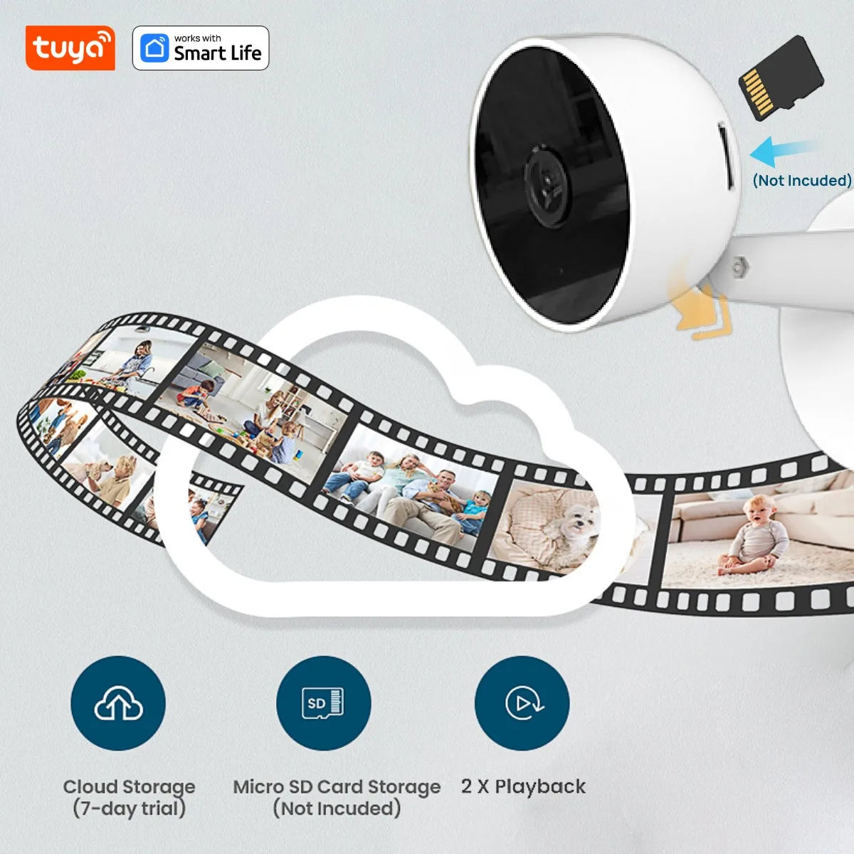 Tuya Smart 3MP HD Indoor-Überwachungskamera für Babys/ältere/Haustiere/Kinder, mit Echtzeit-APP-Alarm, 2-Wege-Audio, Erkennung menschlicher Körper - NVTS Solutions