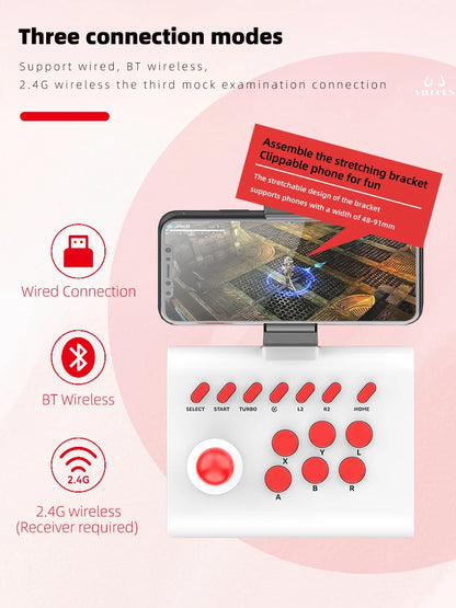 Arcade Joystick Wireless Gaming Controller für PC/Android/iOS/Switch/PS3/PS4 Fighting Stick für Street Fighter/Mame