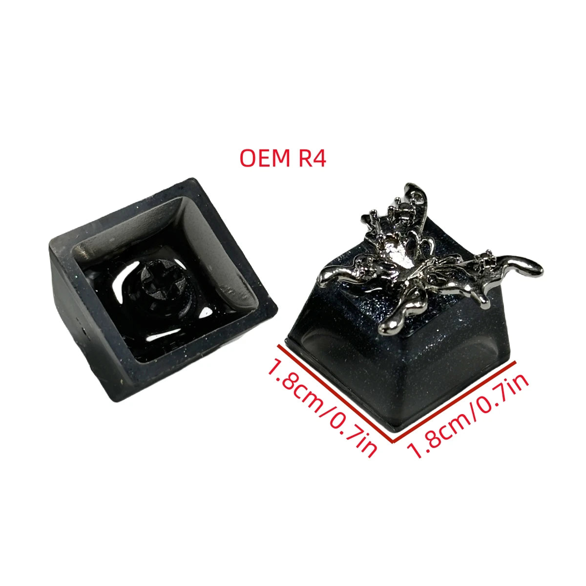 Benutzerdefinierte handgefertigte Metall-Tastenkappen, schwarzes Schmetterlingsmädchen-Design, OEM-ESC-Tasten für mechanische Gaming-Tastatur, handwerkliches Persönlichkeitsgeschenk