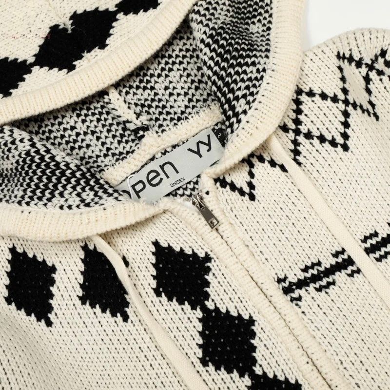 Premium-Strickpullover aus Rosenwolle – Weicher Unisex-Hoodie mit Reißverschluss - NVTS Solutions