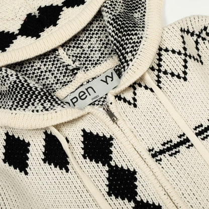 Premium-Strickpullover aus Rosenwolle – Weicher Unisex-Hoodie mit Reißverschluss - NVTS Solutions