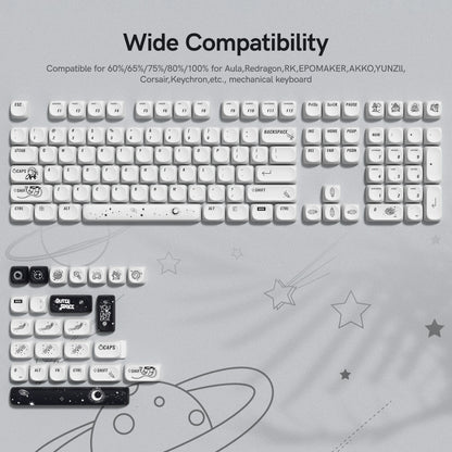 134-Tasten-Thema aus Walnussholz, MOA-Profil, PBT-Tastenkappen, individuelle Dye-Sub-Tastenkappen für mechanische Gaming-Tastatur 61/87/104 Cherry MX