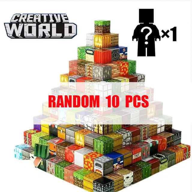 Mine World Magnetische Bausteine Magnet Ziegel Mit Figuren DIY Bau Set STEM Montessori Sinnes Spielzeug Für Kinder Geschenke