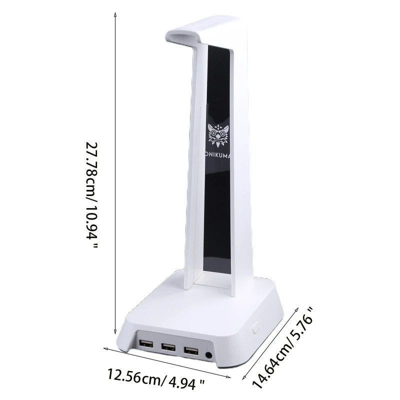 1Set Universal Headset Halter Kopf-montiert Tragbare für Desktop Tisch Spiel Kopfhörer mit 3,5mm AUX und 3 USB Ports