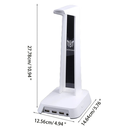 1Set Universal Headset Halter Kopf-montiert Tragbare für Desktop Tisch Spiel Kopfhörer mit 3,5mm AUX und 3 USB Ports