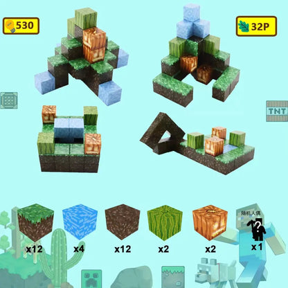 Magnetische Bausteine Mine World Cube Magnet World Set für Kid Age DIY Modell Kinder Stem Bestes Montessori Sinnesspielzeug