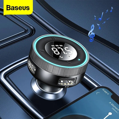 Baseus FM Transmitter Auto Drahtlose Bluetooth 5,0 FM Aux Radio Modulator USB Schnelle Ladegerät Auto Freisprecheinrichtung Audio MP3 Player Auto kit