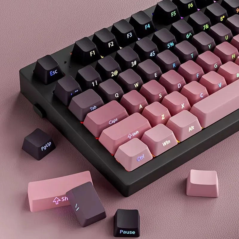 Gradient Keycap Set PBT Double Shot Side Print Shine Through Backlit OEM Keycaps für MX Switch Gaming mechanische Tastatur