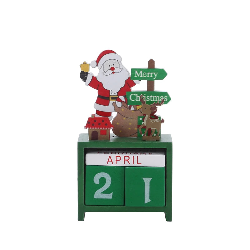 Weihnachten Countdown Kalender Santa Claus Elch Schneemann Holz Kalender Weihnachten Ornamente Hause Desktop Dekoration Neue Jahr Geschenke