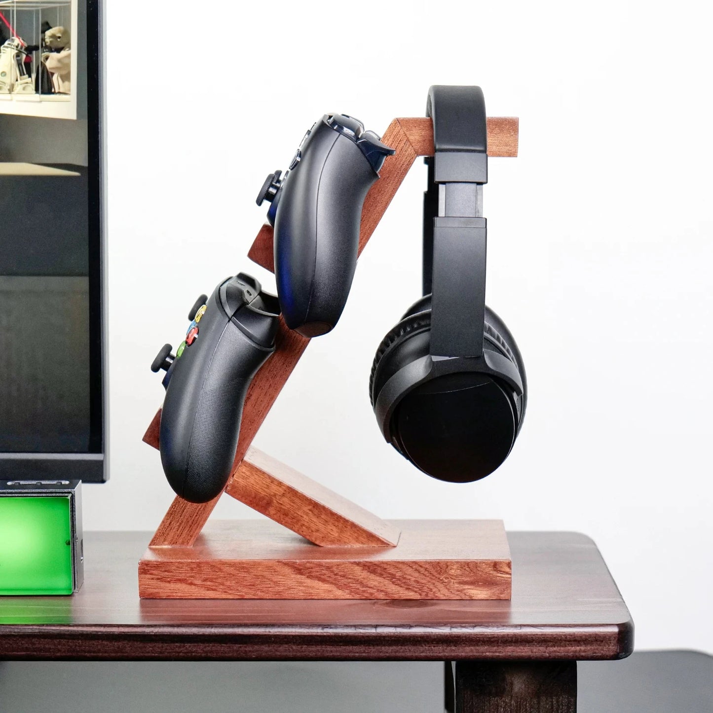 Kopfhörerständer aus Holz, Gaming-Headset-Halter für Schreibtisch-Display, Gaming-Zubehör, Geschenk für Airpods, PS5, Xbox
