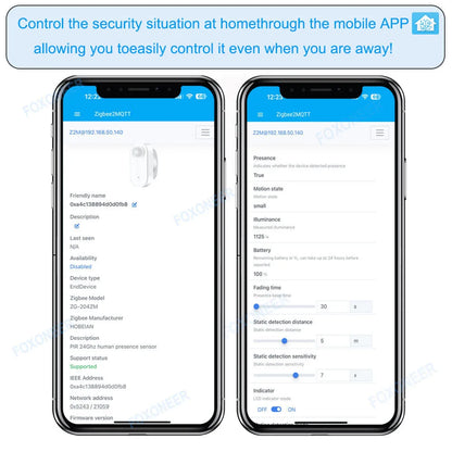 Smart Zigbee Human Presence Sensor 24G MmWave Radar + PIR, Helligkeitserkennung. Verwenden Sie die Batterieunterstützung Zigbee2mqtt Home Assistant - NVTS Solutions